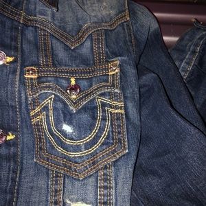 True Religion Jean Jacket Distressed ( Great Condition )